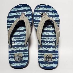 REEF BLUE WAVE unisex size 2/3 kid's flip flops